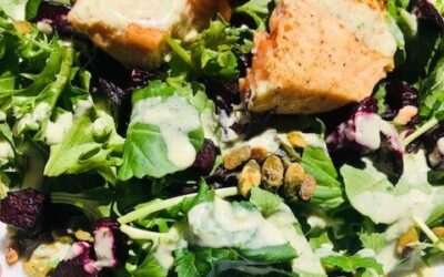 Leafy Green Salad – Roasted Beets, Tahini Dressing, & Spicy Maple Pepitas